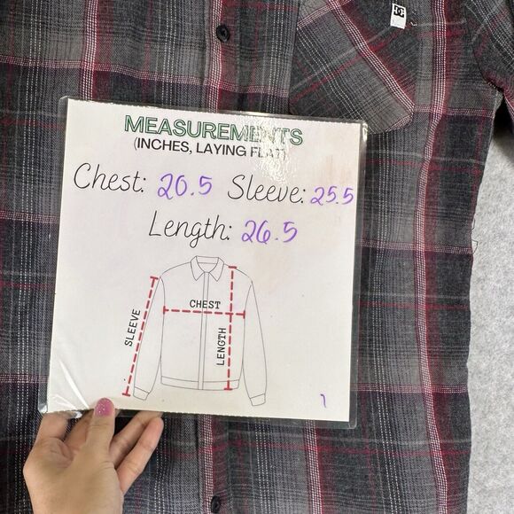 DC Shoes Shirt Men's SP Black Plaid Long Sleeve Button‎ Down Skateboard Pockets - Picture 5 of 11